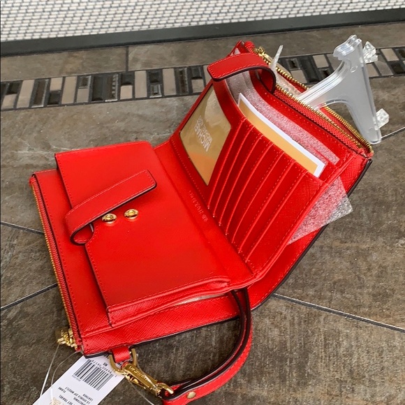 MICHAEL KORS LG DOUBLE ZIP WRISTLET FLAME - Picture 10 of 16